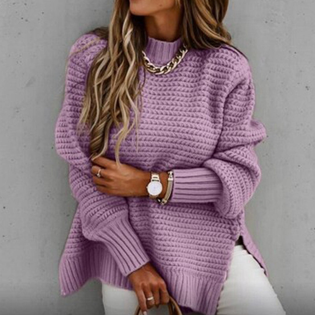 Half-Neck Knit Sweater - Elegant and Soft