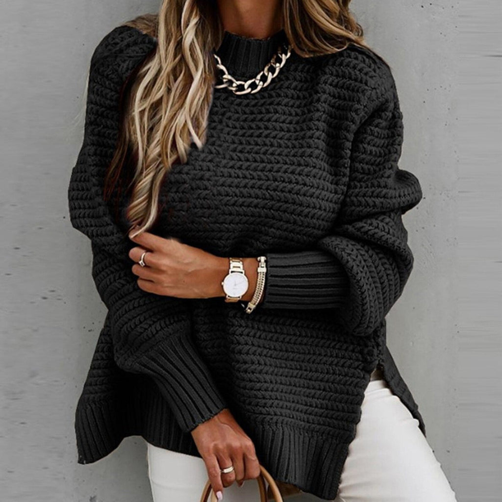 Half-Neck Knit Sweater - Elegant and Soft