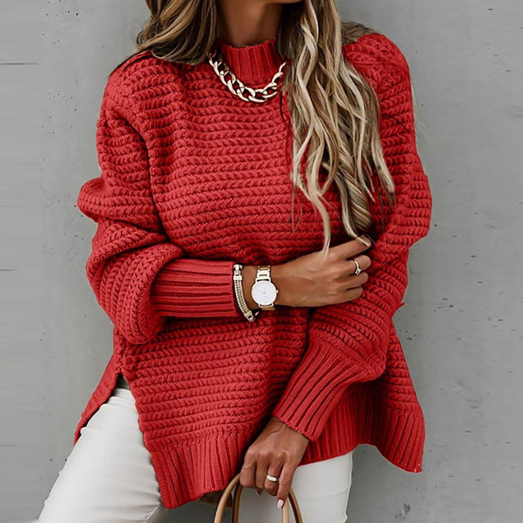Half-Neck Knit Sweater - Elegant and Soft