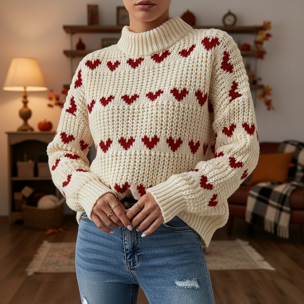 High-Neck Sweater - Warm and Classic