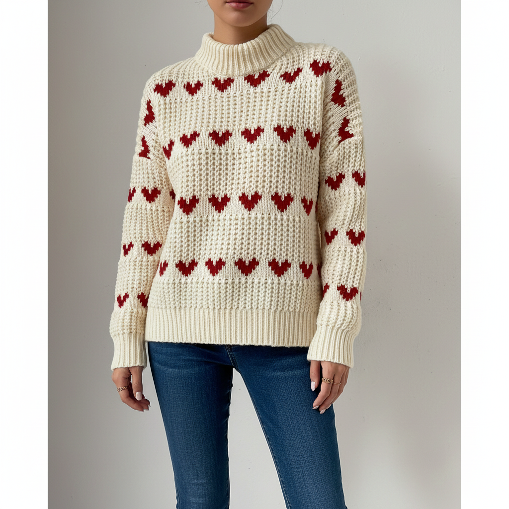 High-Neck Sweater - Warm and Classic
