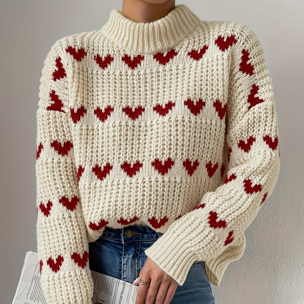 High-Neck Sweater - Warm and Classic