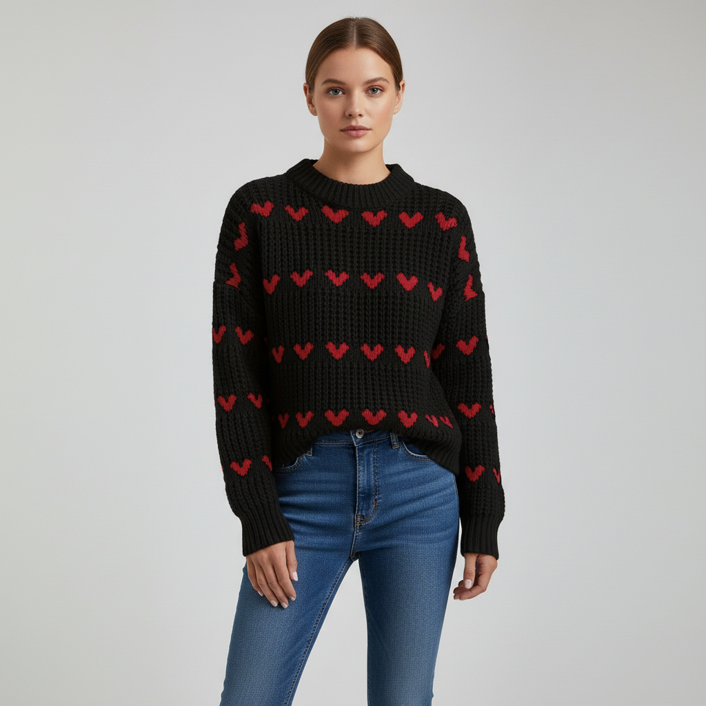 High-Neck Sweater - Warm and Classic