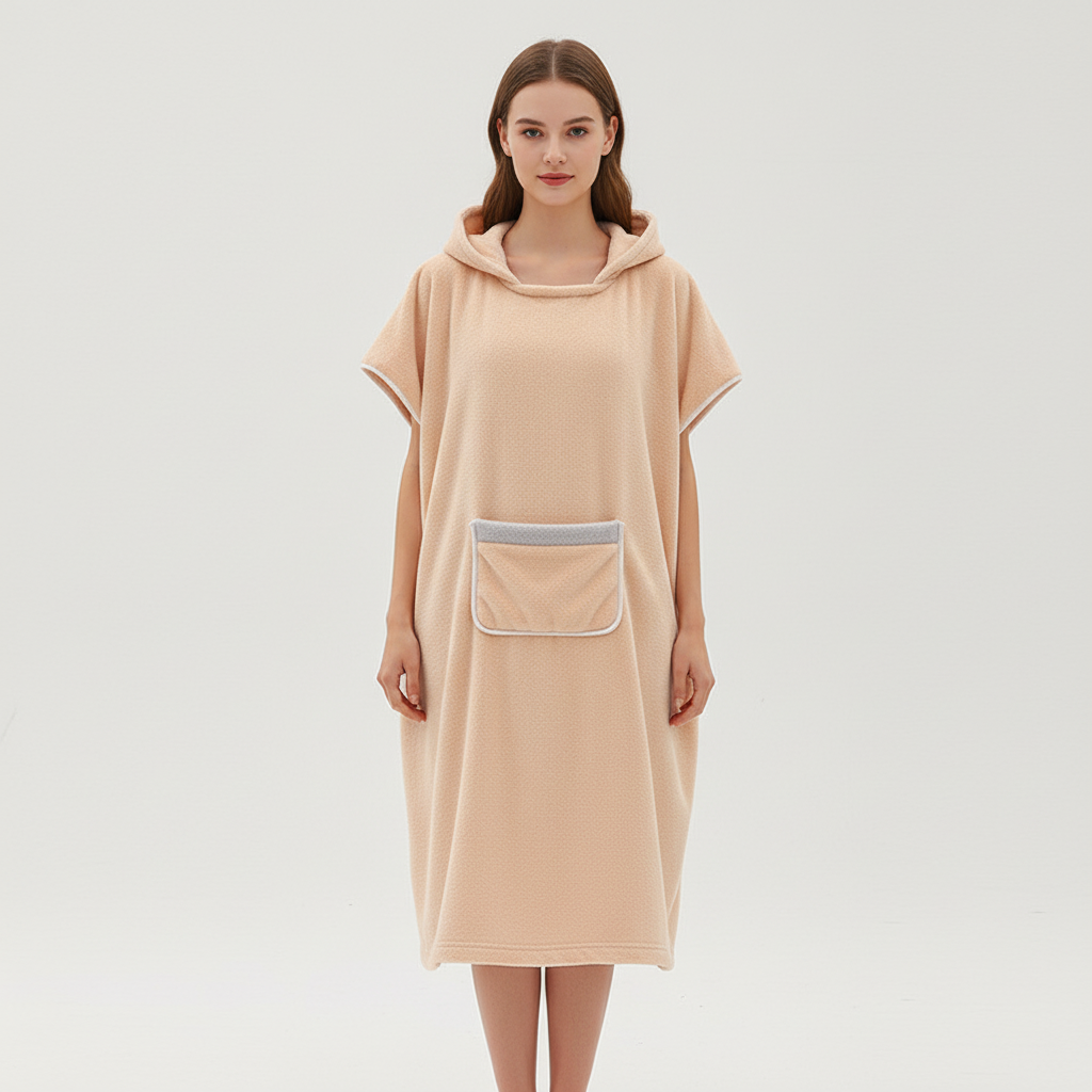 Hooded Fleece Poncho - Soft and Cozy