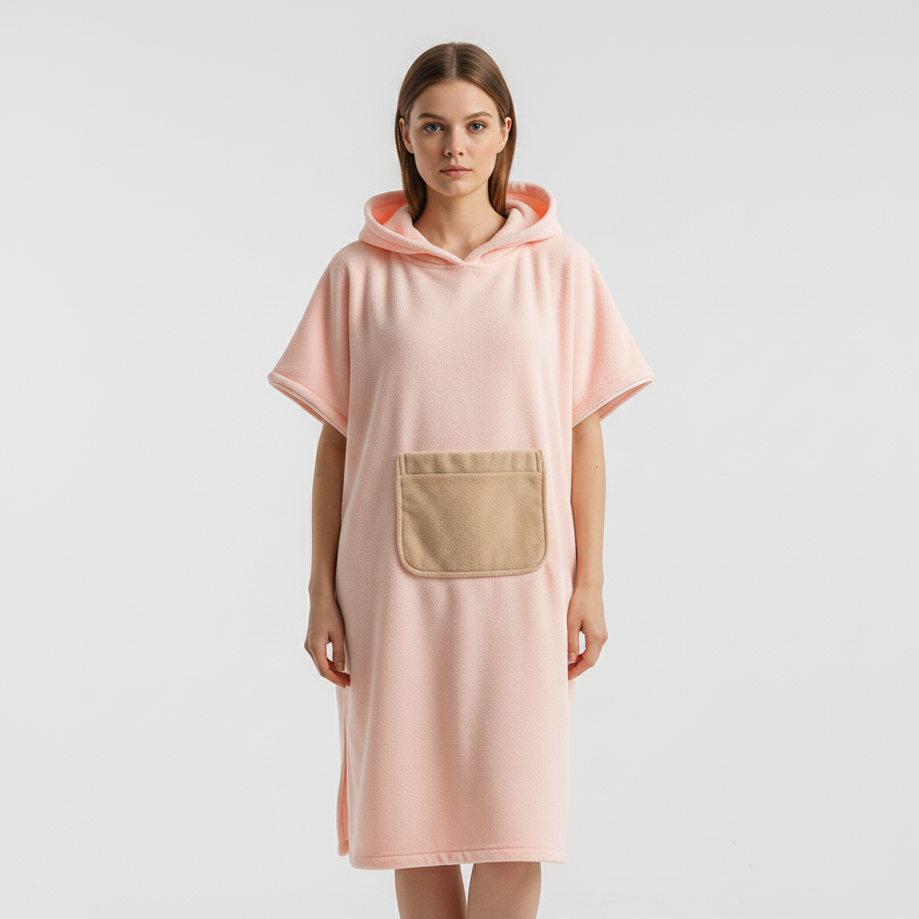 Hooded Fleece Poncho - Soft and Cozy