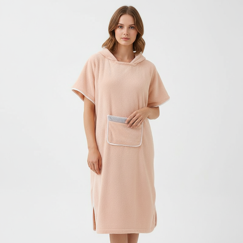 Hooded Fleece Poncho - Soft and Cozy
