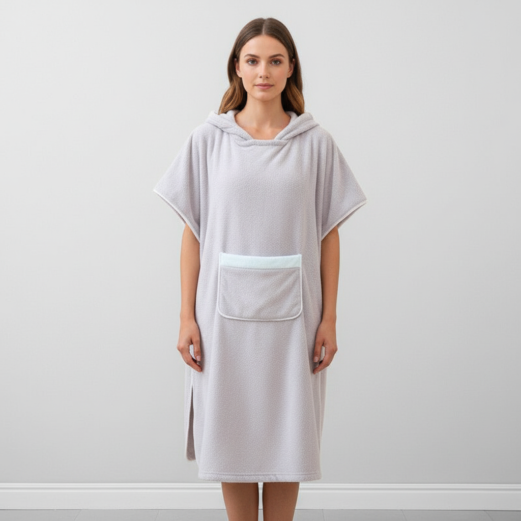 Hooded Fleece Poncho - Soft and Cozy