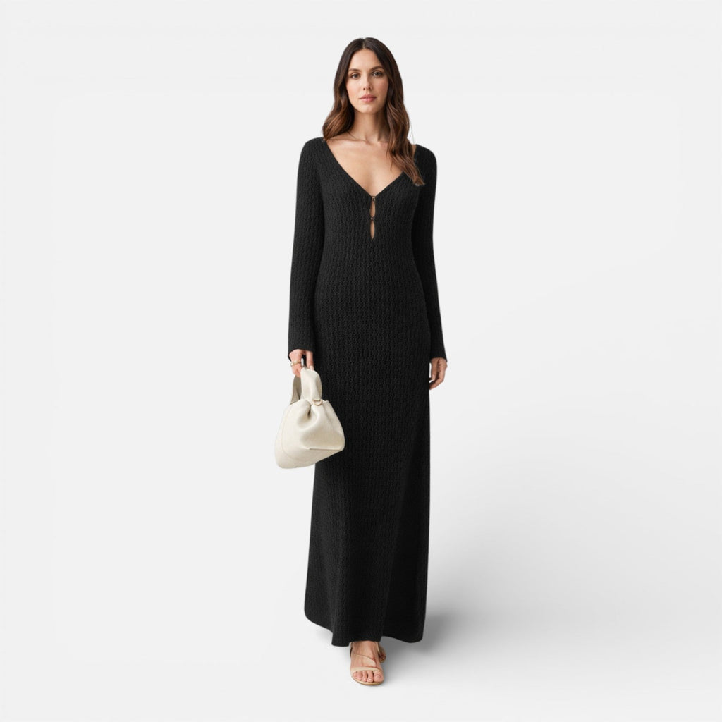 Women’s Hollow-Out Knit Maxi Dress – Lightweight Relaxed-Fit Beach Cover-Up