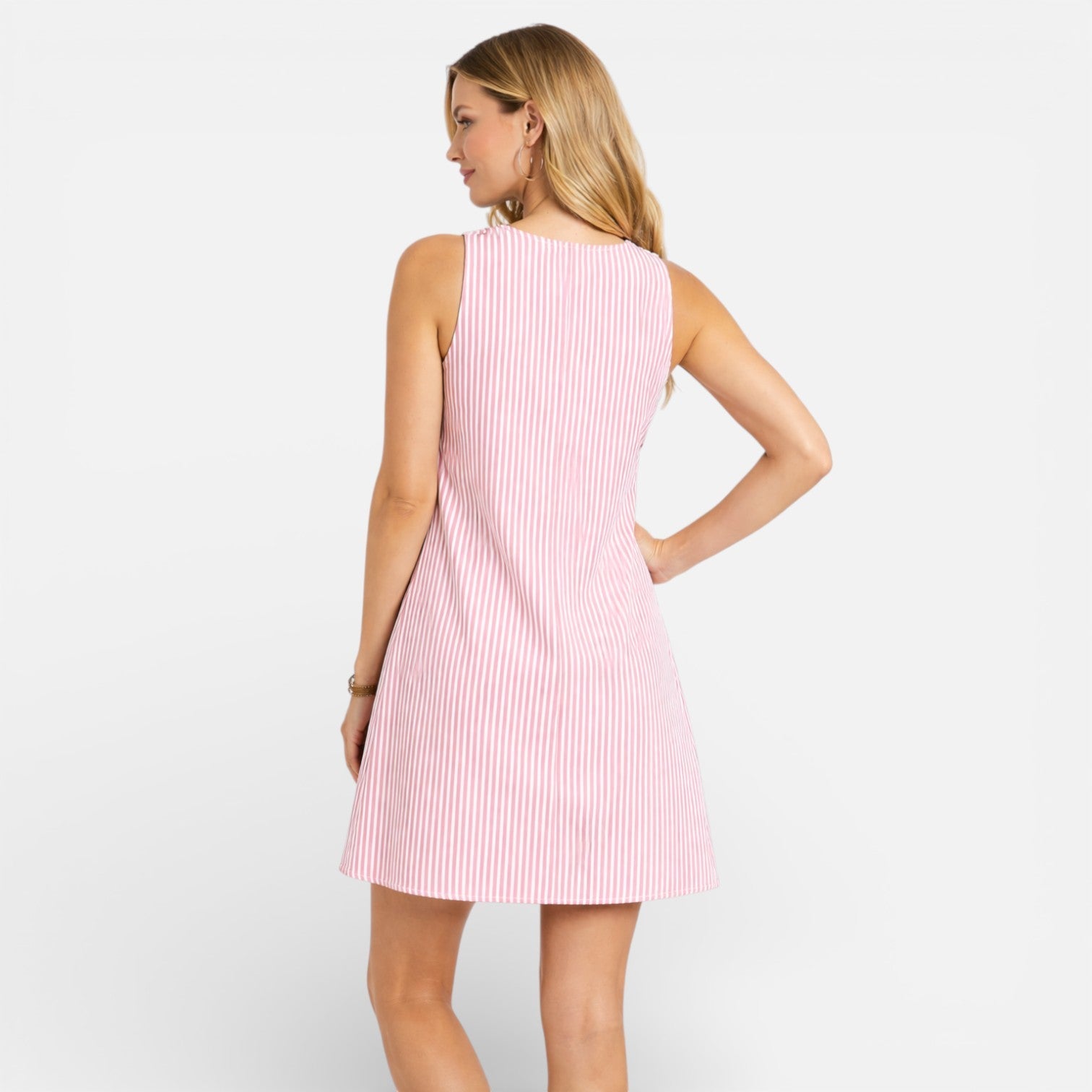 Women’s Striped Cotton Summer Dress – Elegant A-Line Everyday Dress