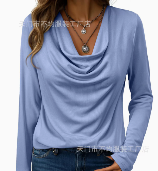 Women's Cotton Linen Swing Neck Shirt Top – Casual Solid Color Summer Blouse