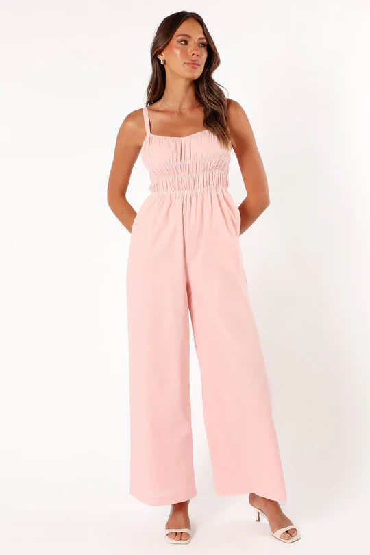 Laura Women’s Sleeveless Wide-Leg Jumpsuit – Elegant Flowy Casual Party Style