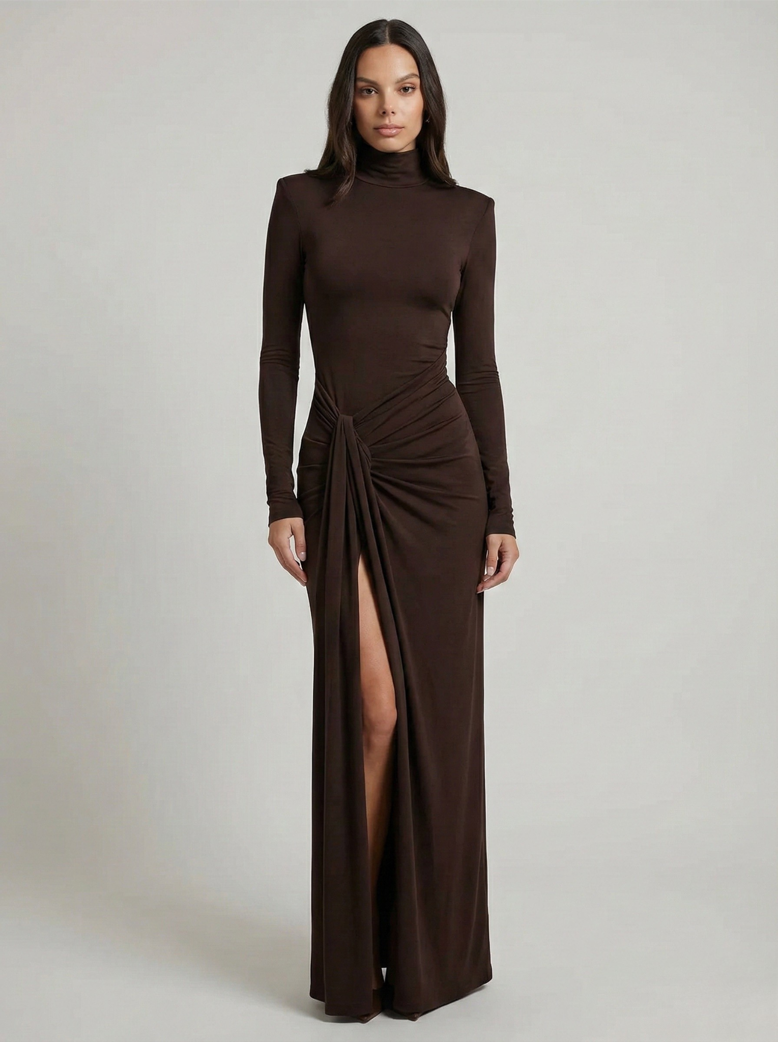 Luna’s Women’s Ruched Maxi Dress – Elegant Flowy Party Occasion Style