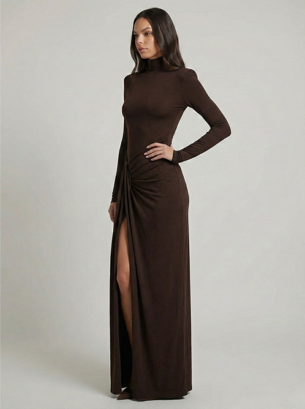 Luna’s Women’s Ruched Maxi Dress – Elegant Flowy Party Occasion Style