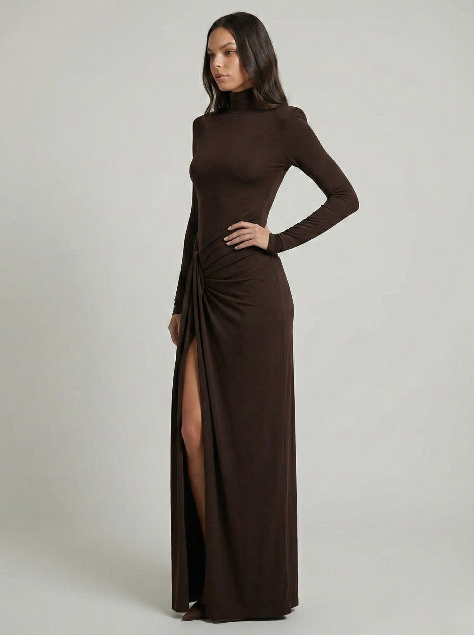 Luna’s Women’s Ruched Maxi Dress – Elegant Flowy Party Occasion Style