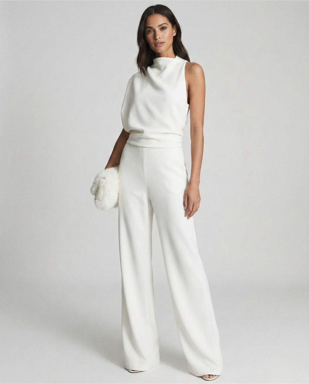 Luna’s Women’s One-Shoulder Jumpsuit – Elegant Midnight Party Style