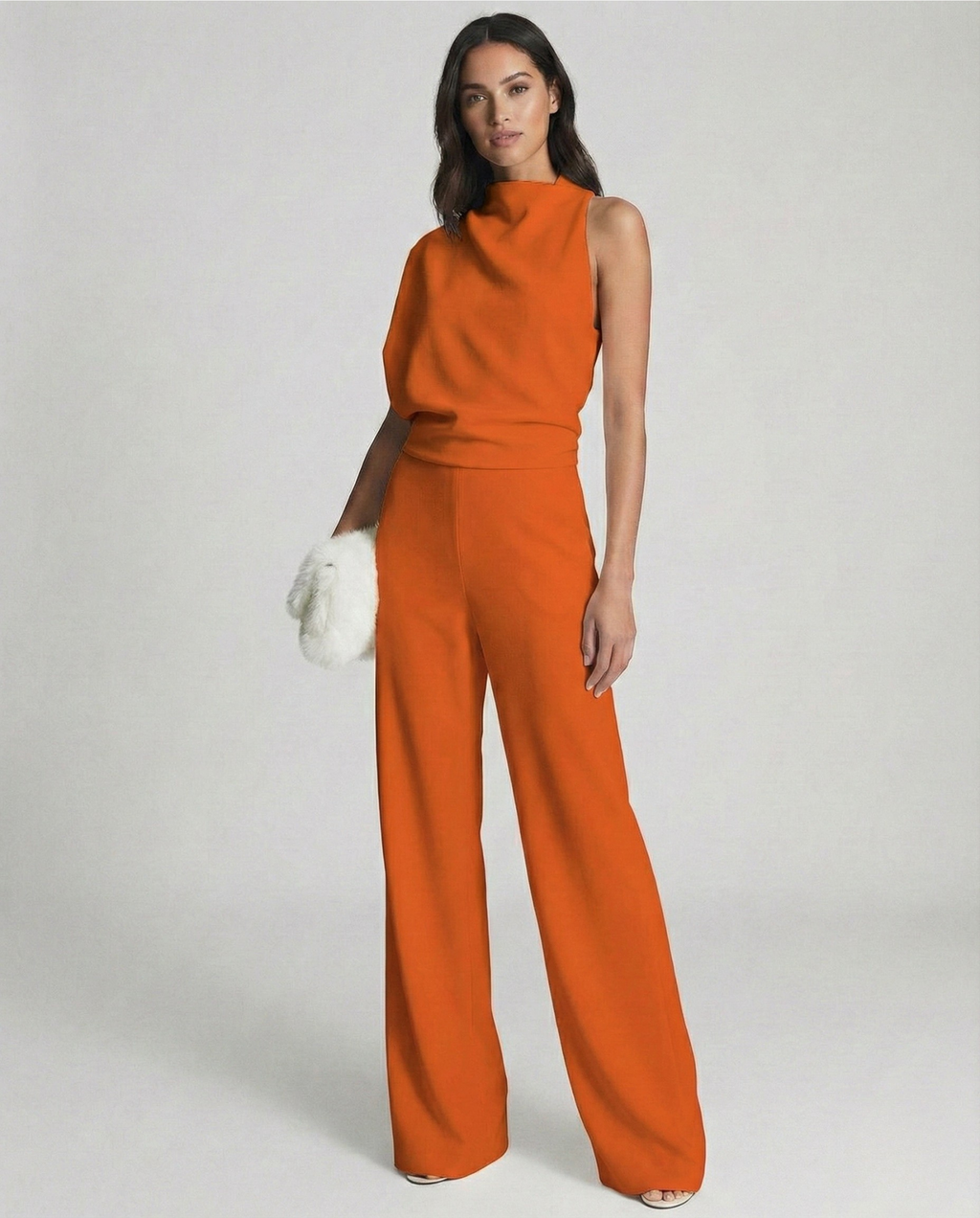 Luna’s Women’s One-Shoulder Jumpsuit – Elegant Midnight Party Style