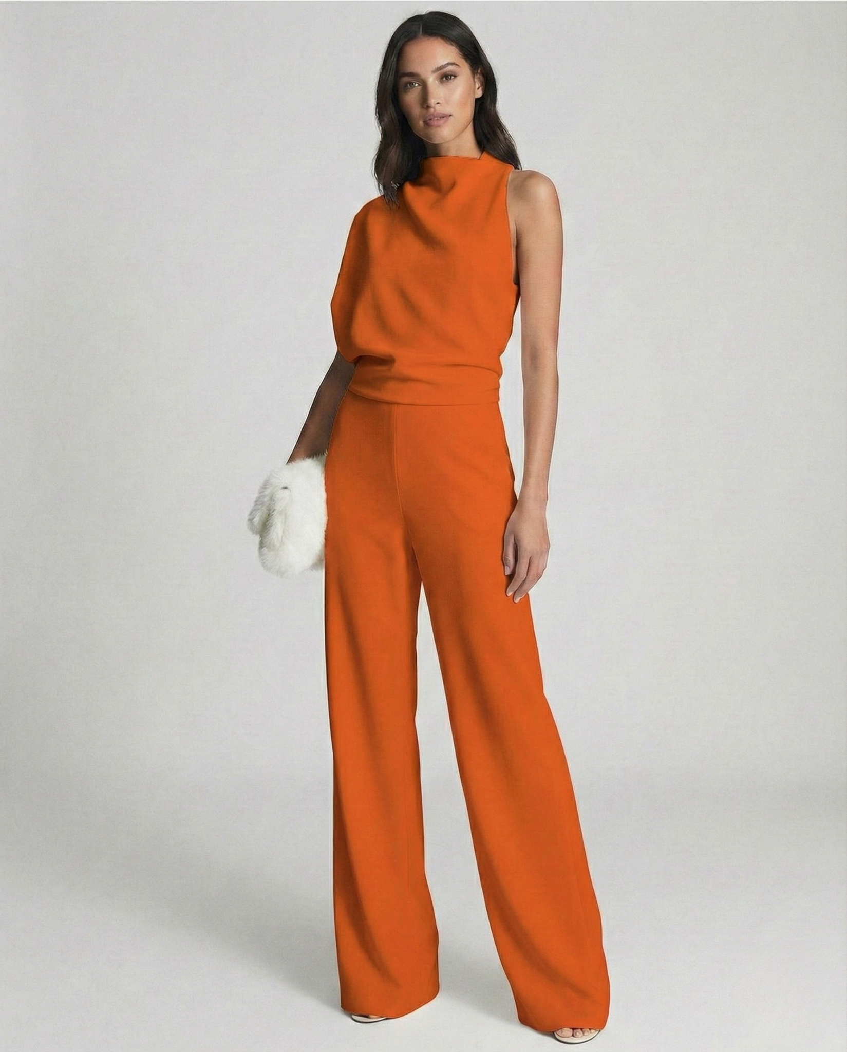 Luna’s Women’s One-Shoulder Jumpsuit – Elegant Midnight Party Style