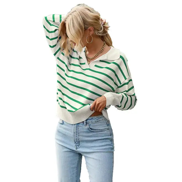 Women's Long Sleeve Polo Top - Casual Chic Everyday Basic