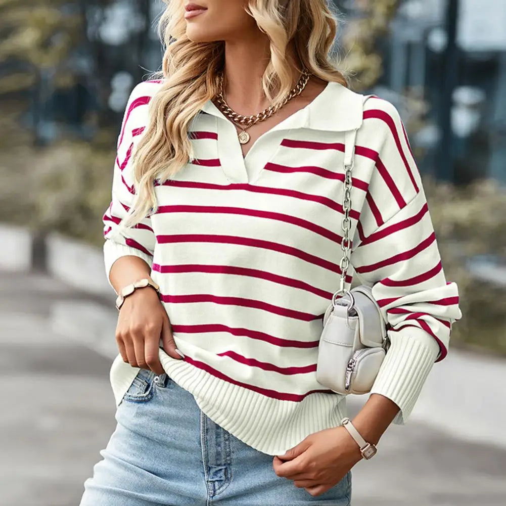 Women's Long Sleeve Polo Top - Casual Chic Everyday Basic
