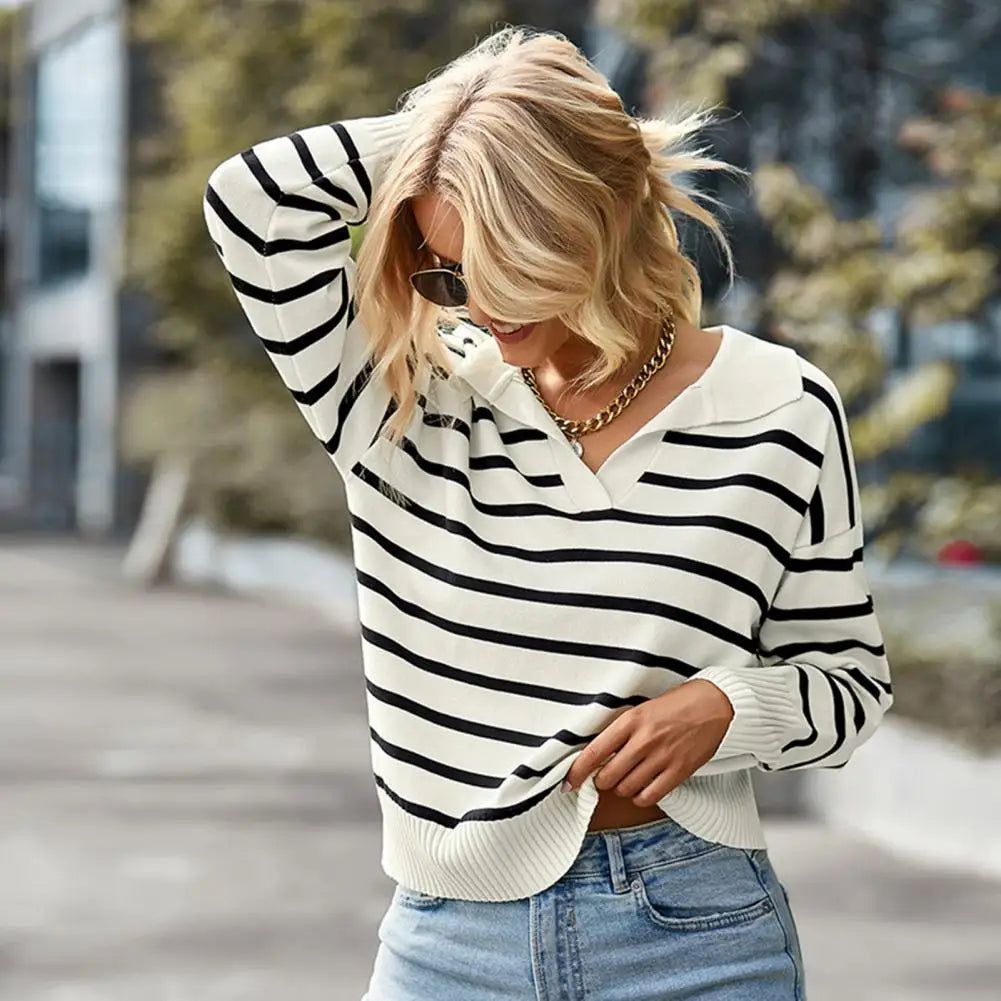 Women's Long Sleeve Polo Top - Casual Chic Everyday Basic