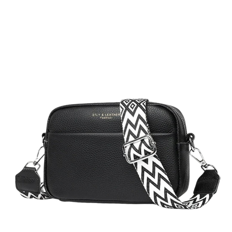 Women's Leather Crossbody Bag - Wide Strap Everyday Carry Style