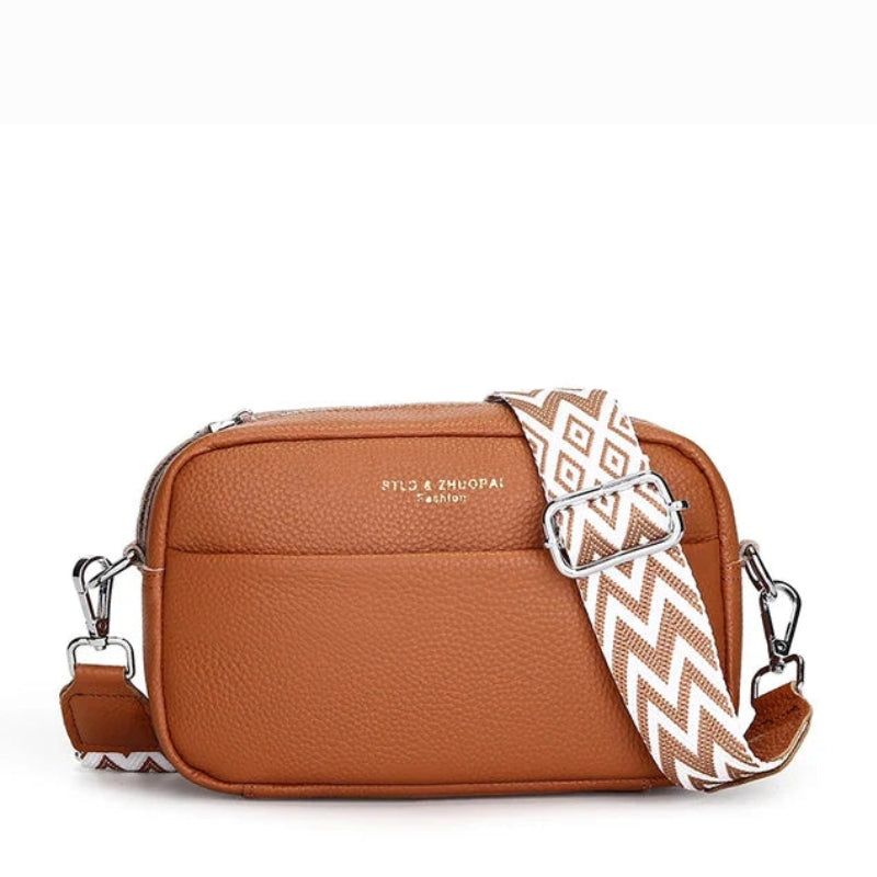 Women's Leather Crossbody Bag - Wide Strap Everyday Carry Style