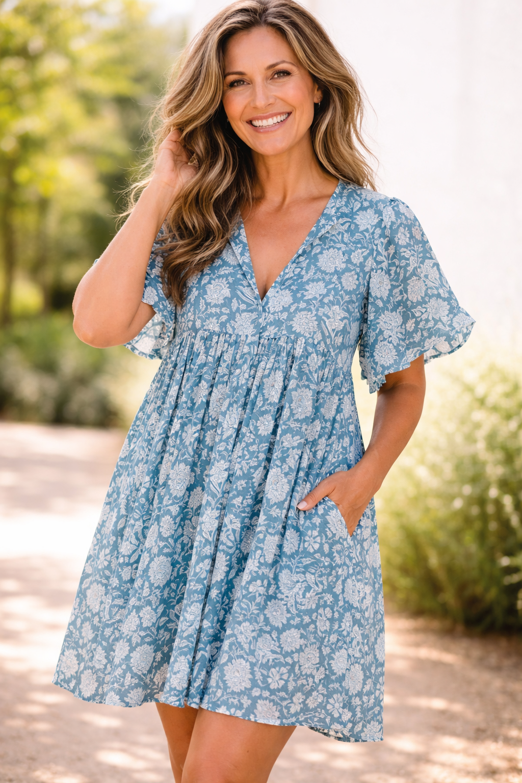 Women's Printed Summer Dress – Lightweight Casual Chic Dress