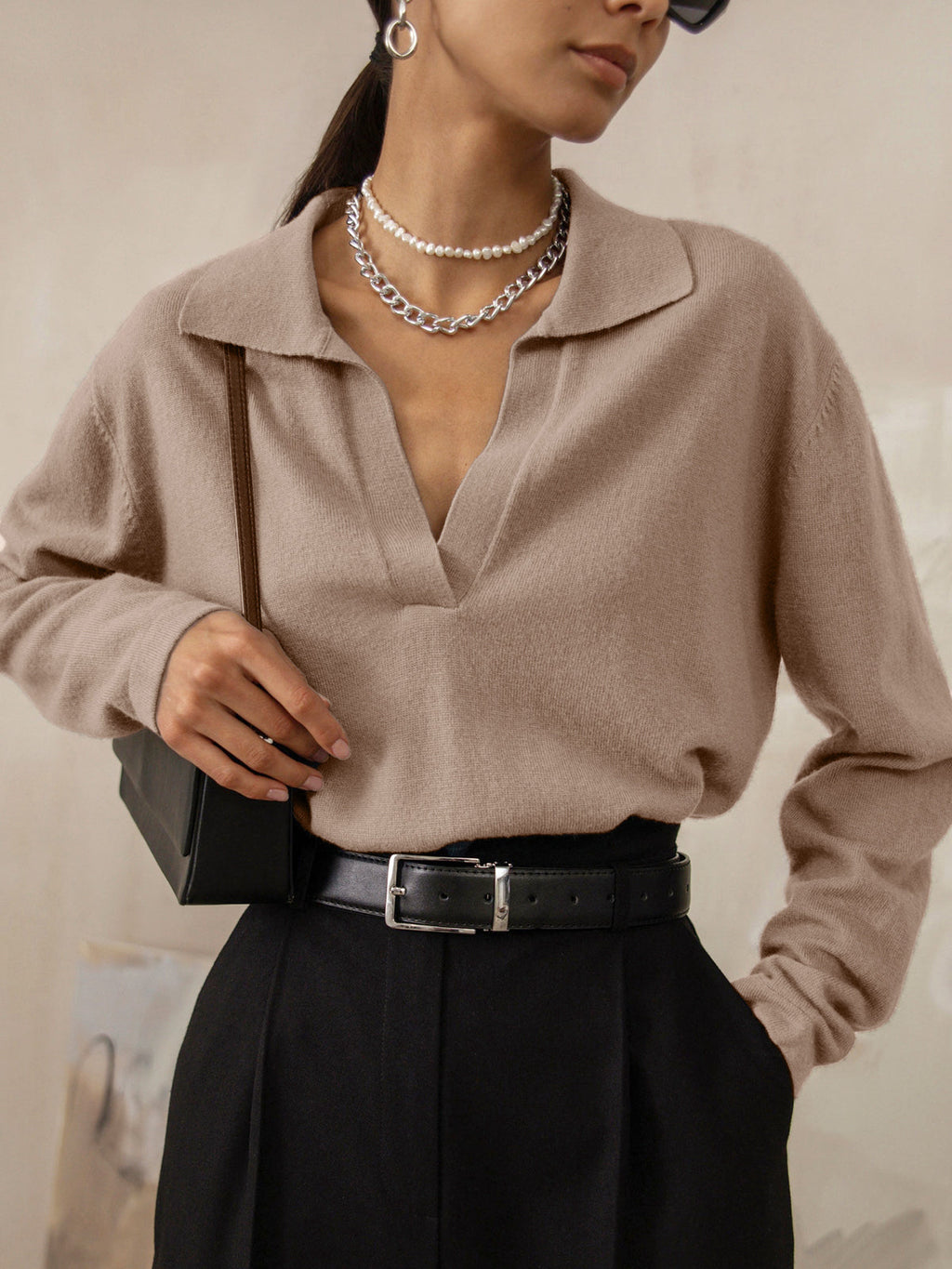 Liene Women’s Elegant Knit Sweater – Soft Refined Comfortable Casual Style