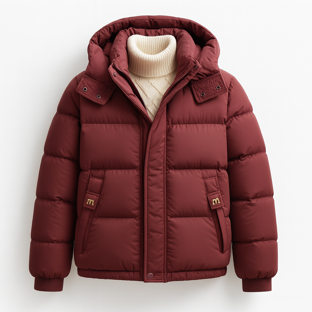 Women's Quilted Puffer Jacket - Warm Buttoned Outer Layer