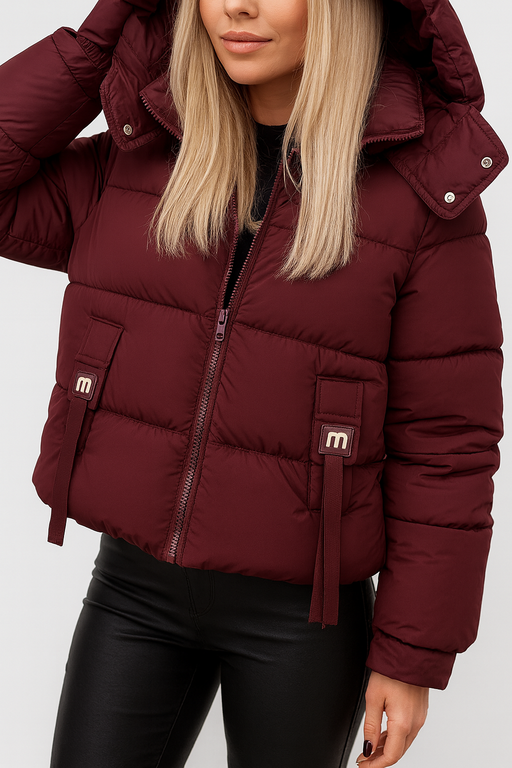 Women's Quilted Puffer Jacket - Warm Buttoned Outer Layer