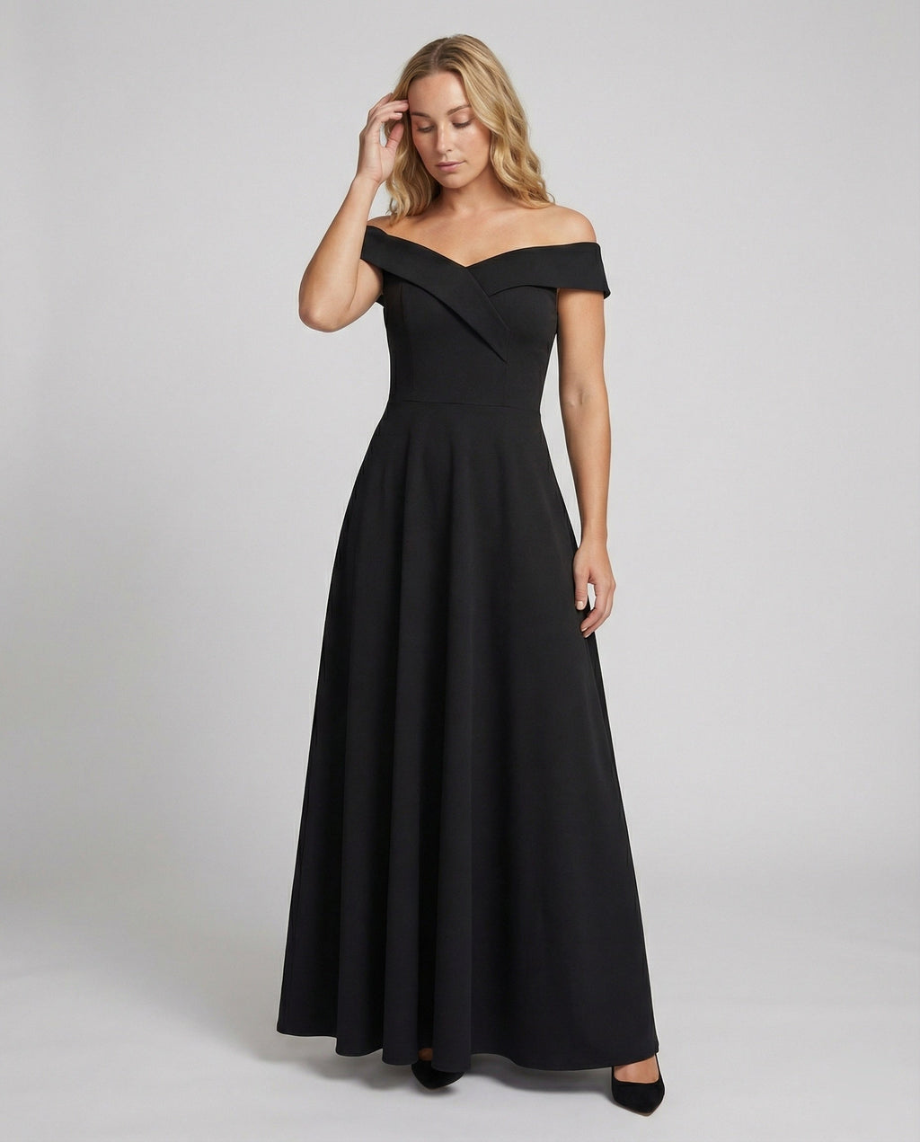 Women's Off-Shoulder Maxi Dress – Figure-Hugging Elegant Occasion Style