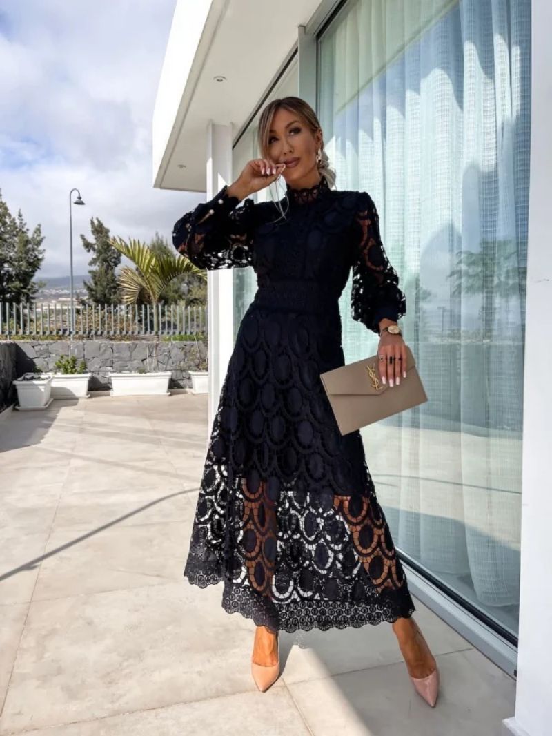 Luna’s Women’s Lace Midi Dress – Celestial Elegant Party Occasion Style