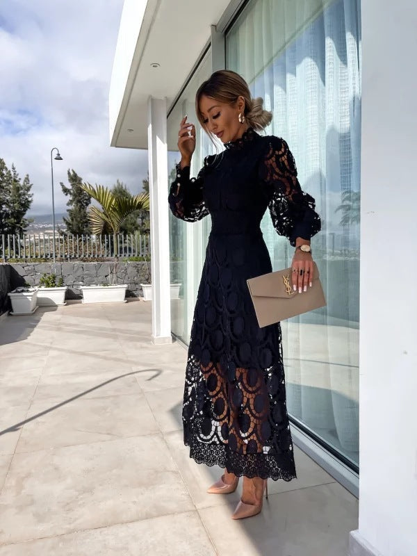 Luna’s Women’s Lace Midi Dress – Celestial Elegant Party Occasion Style