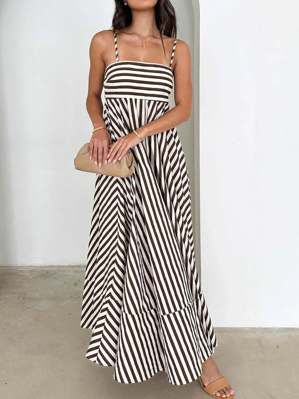 Luna’s Women’s Striped Maxi Dress – Coastal Rhythm Casual Summer Style