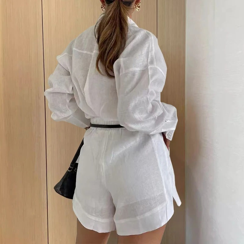 Luna’s Women’s High-Waist Two-Piece Set – Elegant Flowy Casual Party Style