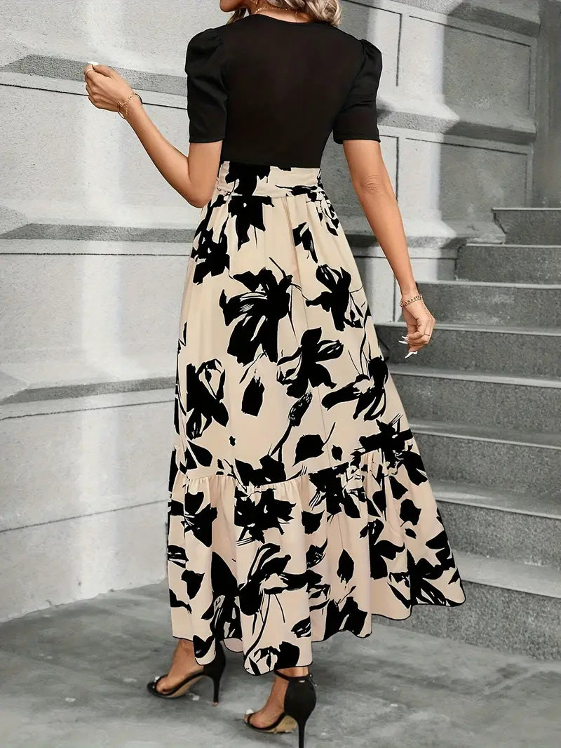 Luna’s Women’s Bow-Tie Waist Maxi Dress – Modern Elegant Party Occasion Style