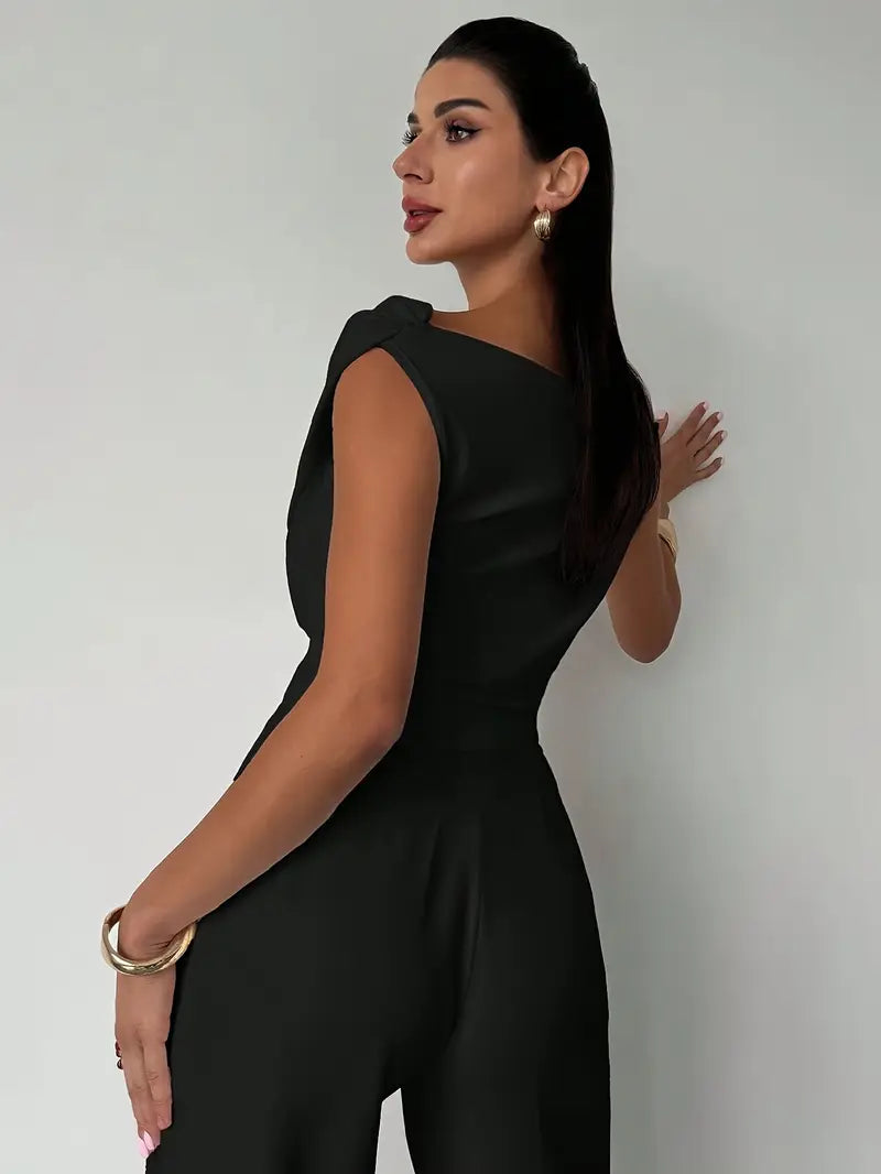 Luna’s Women’s Draped Shoulder Top – Modern Grace Elegant Casual Style