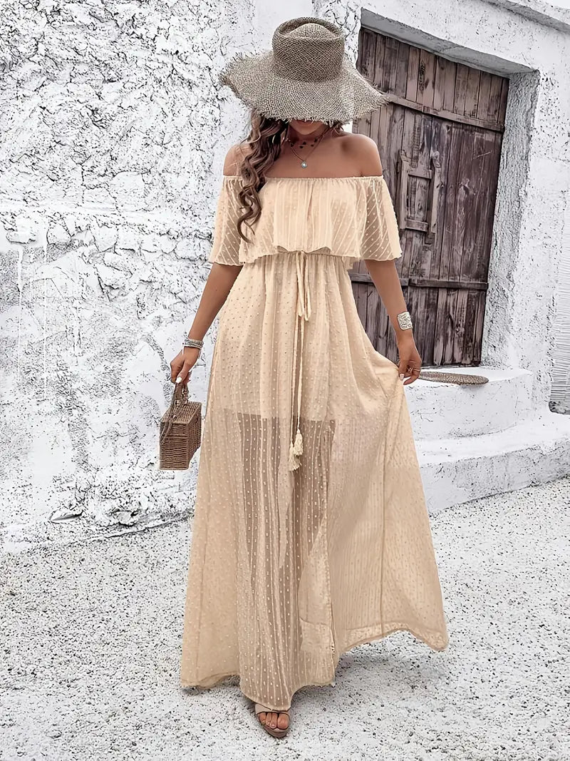Luna’s Women’s Ruffle Maxi Dress – Seaside Dream Flowy Summer Style