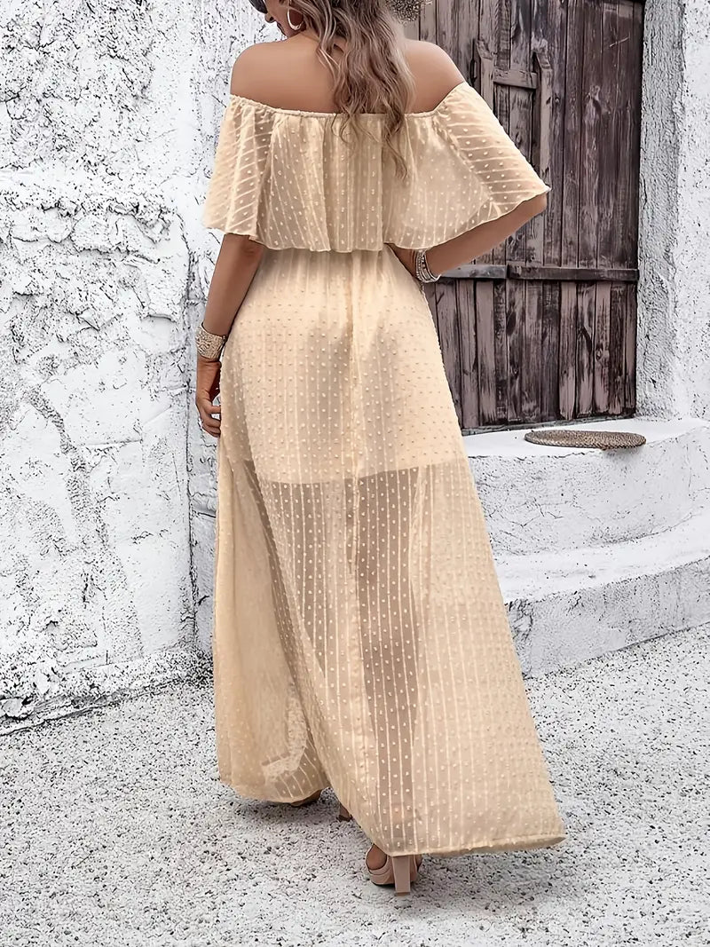 Luna’s Women’s Ruffle Maxi Dress – Seaside Dream Flowy Summer Style