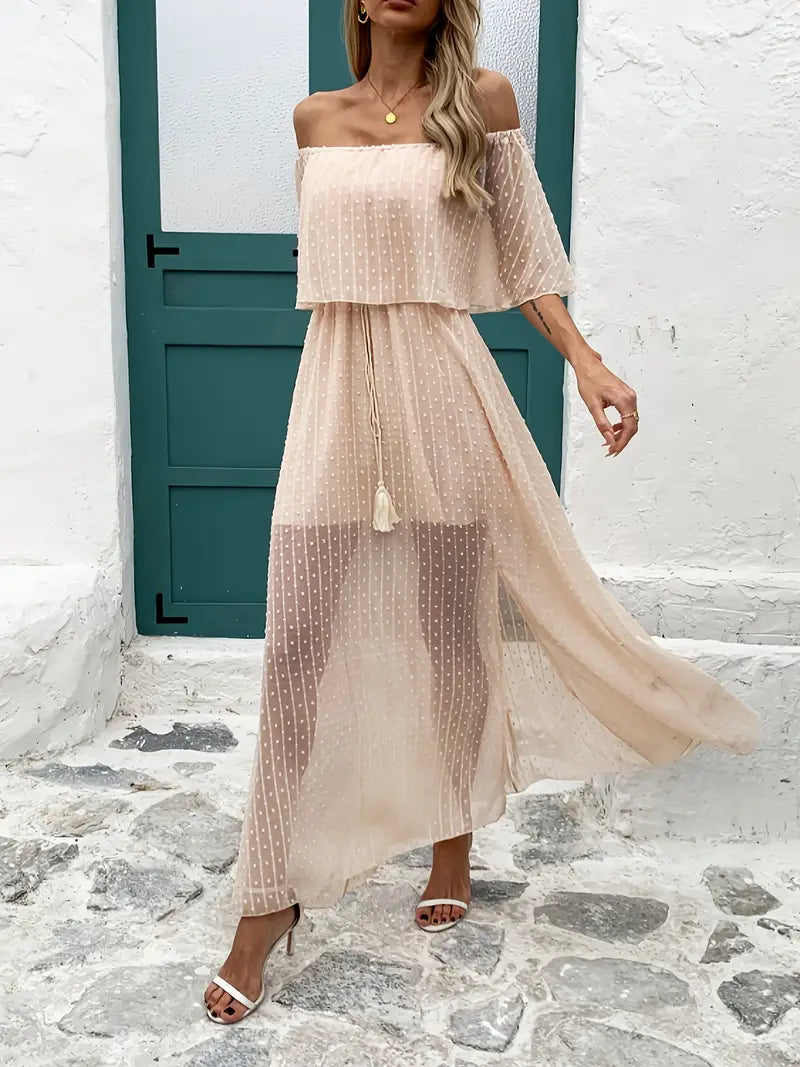Luna’s Women’s Ruffle Maxi Dress – Seaside Dream Flowy Summer Style