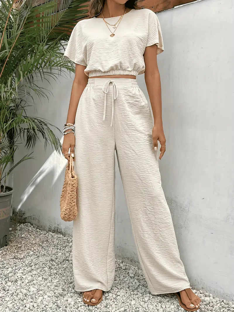 Luna’s Women’s Ribbed Lounge Set – Soft Comfortable Casual Home Style