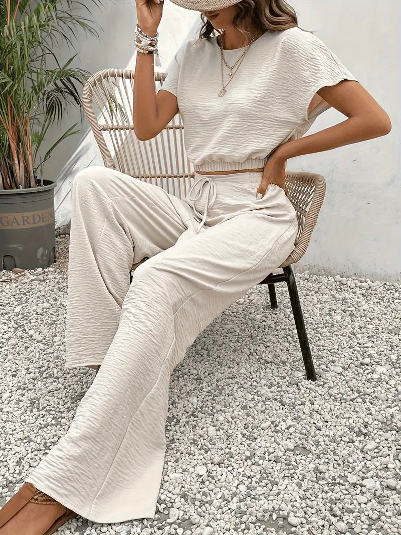 Luna’s Women’s Ribbed Lounge Set – Soft Comfortable Casual Home Style
