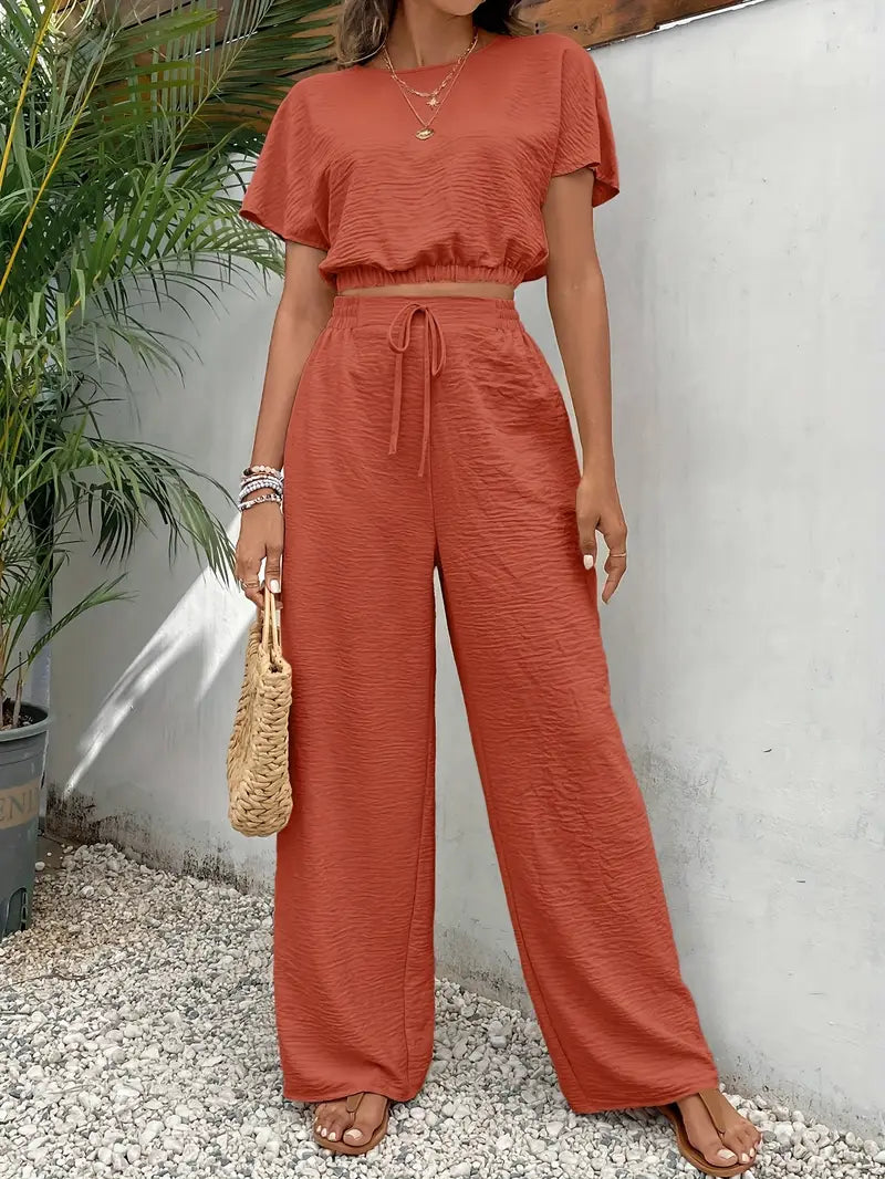 Luna’s Women’s Ribbed Lounge Set – Soft Comfortable Casual Home Style