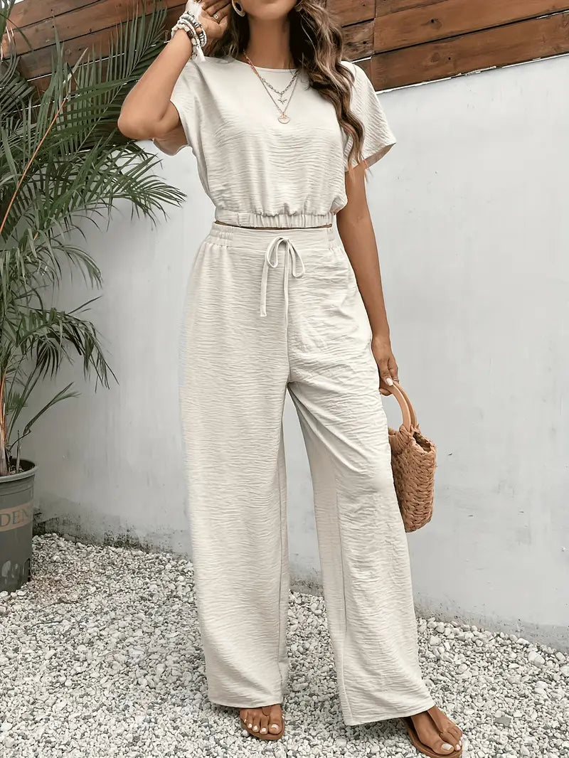 Luna’s Women’s Ribbed Lounge Set – Soft Comfortable Casual Home Style