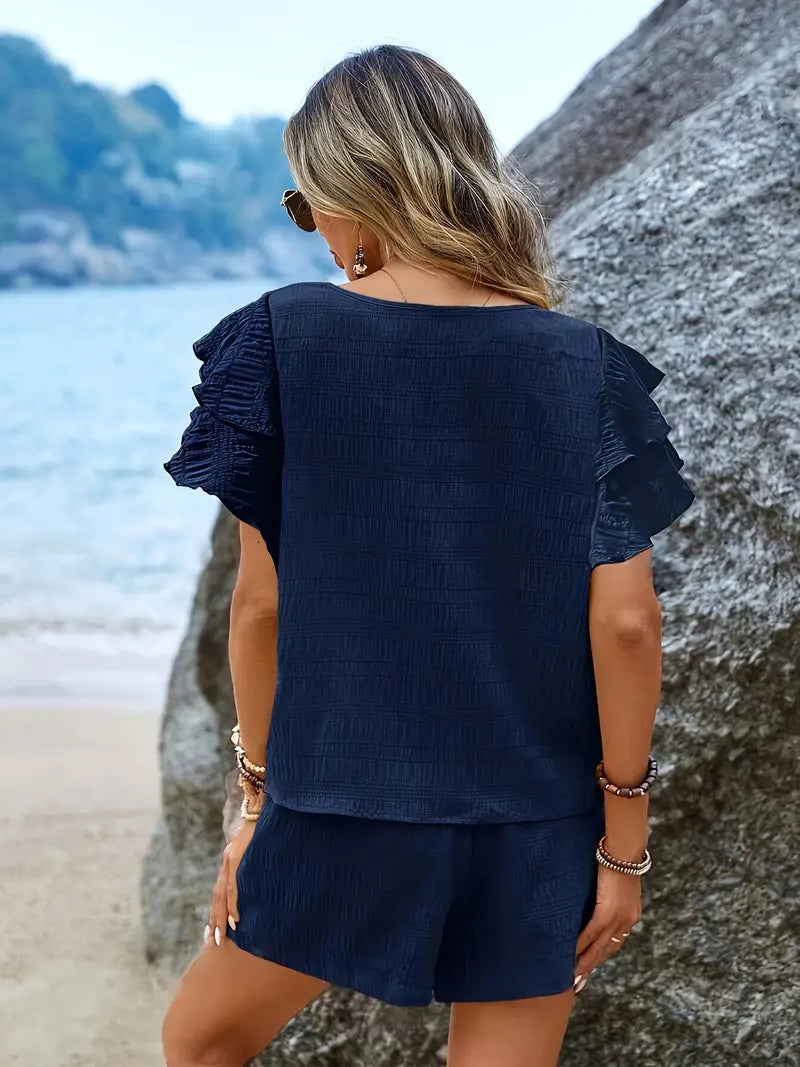 Luna’s Women’s Ruffle Belted Playsuit – Sun-Kissed Casual Summer Style