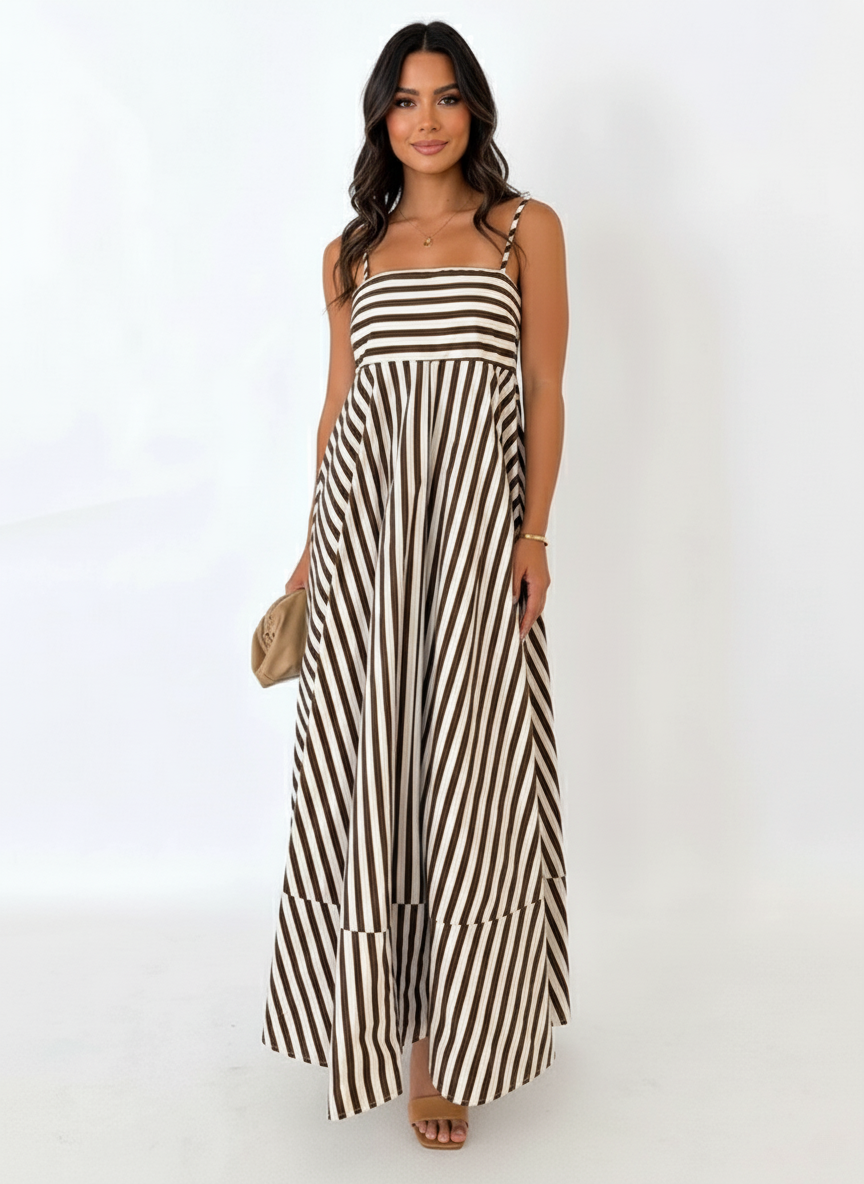 Luna’s Women’s Striped Maxi Dress – Coastal Rhythm Casual Summer Style