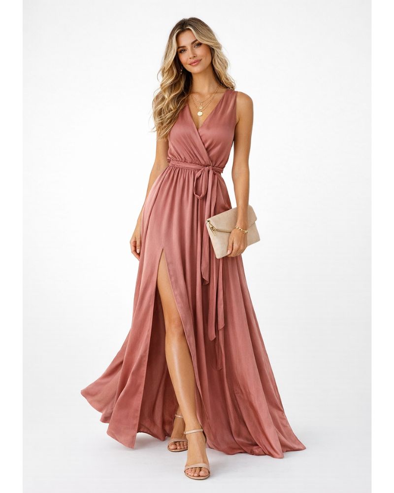 Lunesia Women’s Sleeveless Evening Dress – Chic Flowing Elegant Event Style