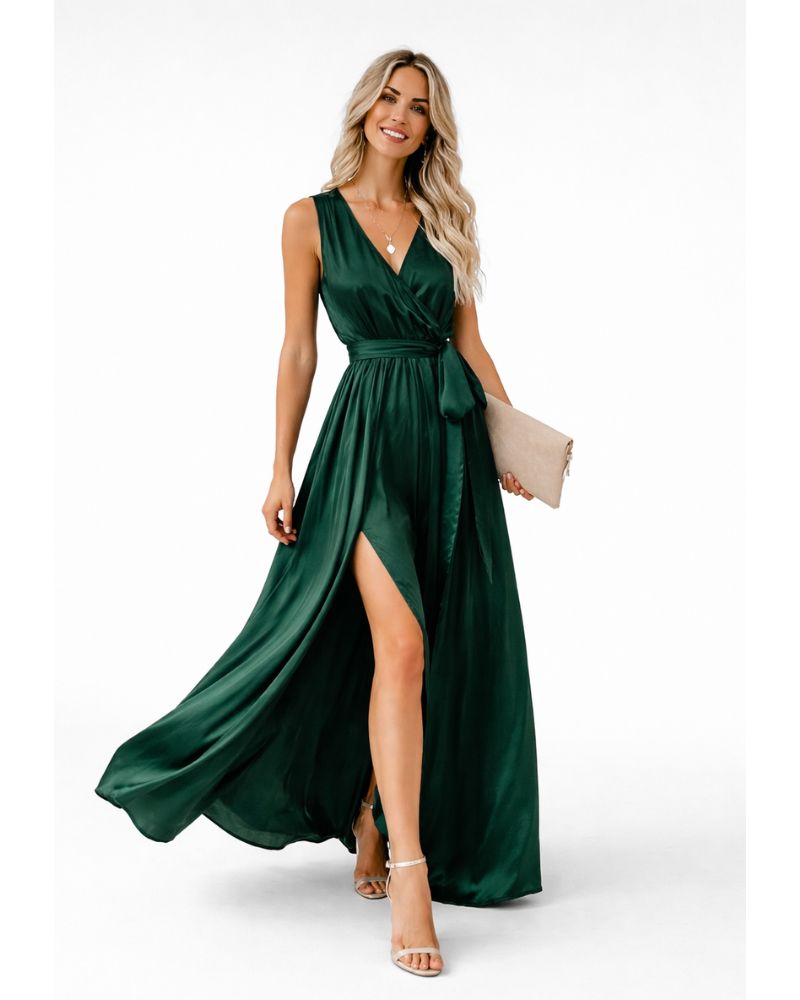 Lunesia Women’s Sleeveless Evening Dress – Chic Flowing Elegant Event Style
