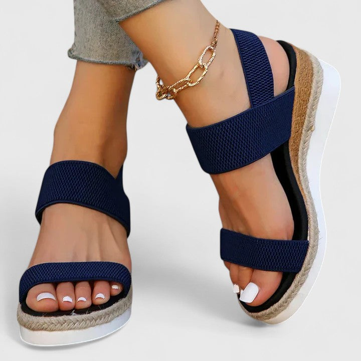 Women's Comfortable Wedge Sandals – Stretch Strap Cushioned Summer Shoes