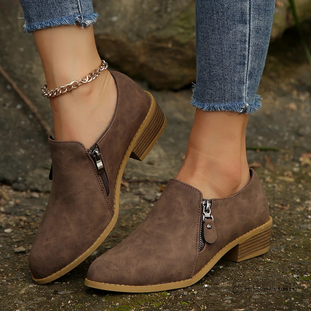 Women’s Orthoflex Zip-Up Ankle Boots – Comfortable Supportive Everyday Style